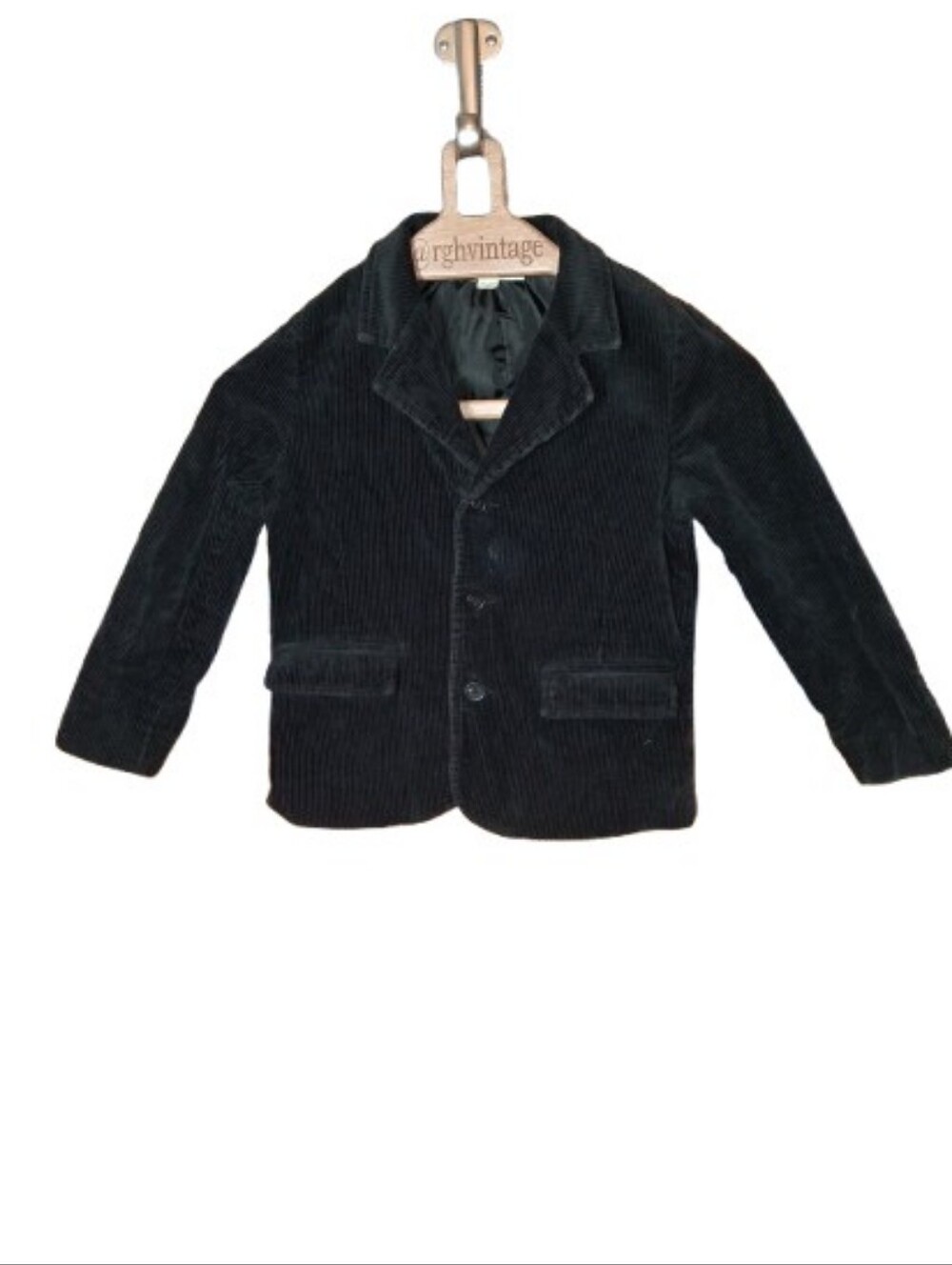 Hope & Henry Corduroy Blazer Black Small Organic Cotton